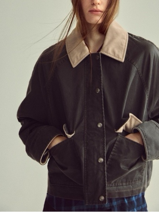 Zara Jackets & Blazers - ZARA | corduroy collar waxed jacket | size xs